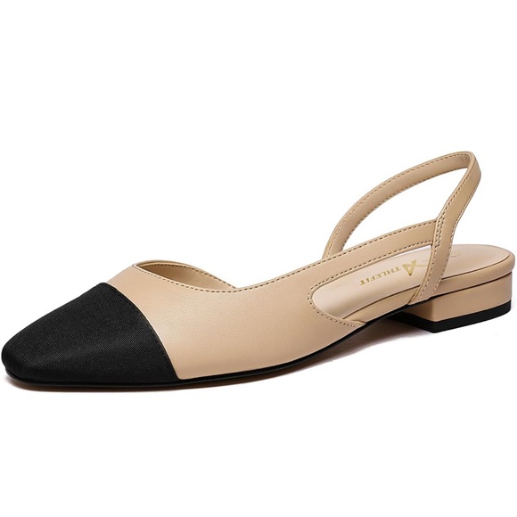 Athlefit Shoes - Athlefit Slingback Flats Square Pointed Toe Two Toned Size 7 FITS like 8